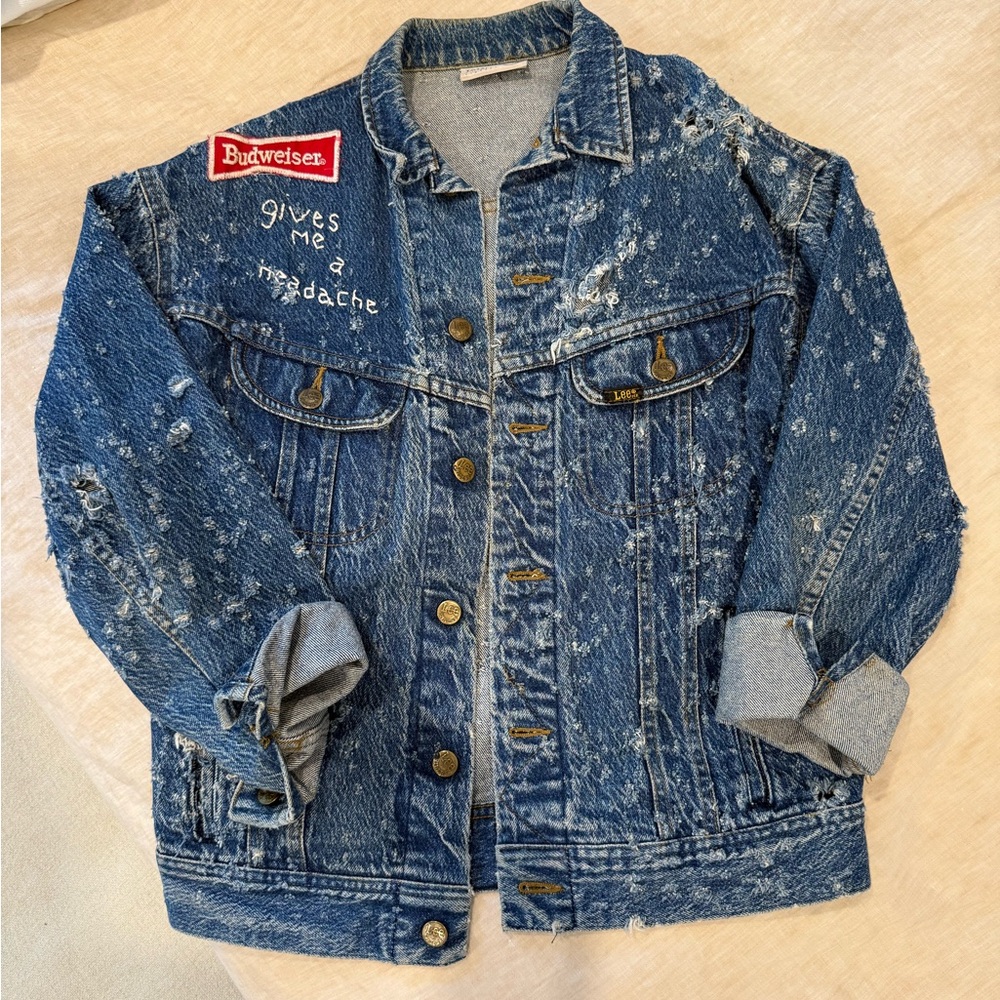 Budweiser Red Patch Denim Jacket - image 4